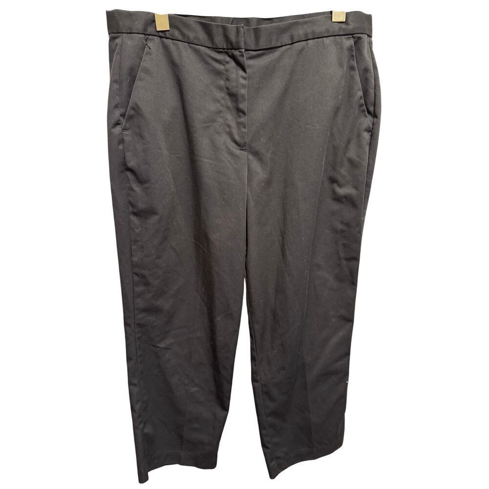 Lands' End Women's Black Fit 3 Chinos Crop Pants Pockets Sz 8P